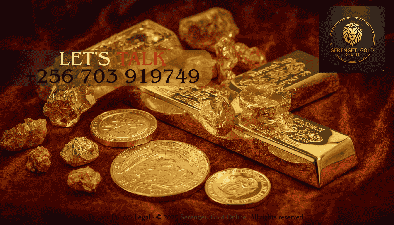 A collection of refined gold bars, coins, and raw nuggets arranged together to showcase the diverse forms of precious gold.