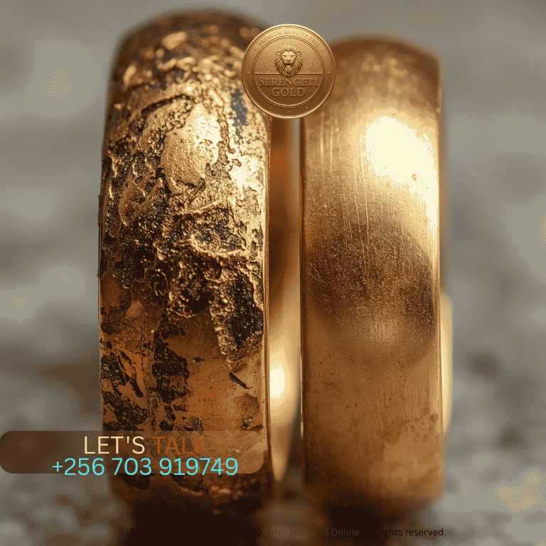 A detailed macro view comparing a tarnishing gold-plated ring with a pristine, long-lasting solid 14k gold band.