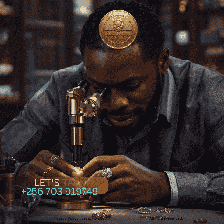 A master jeweler inspecting a high-detail platinum and gold multi-tone setting under a microscopic loupe.