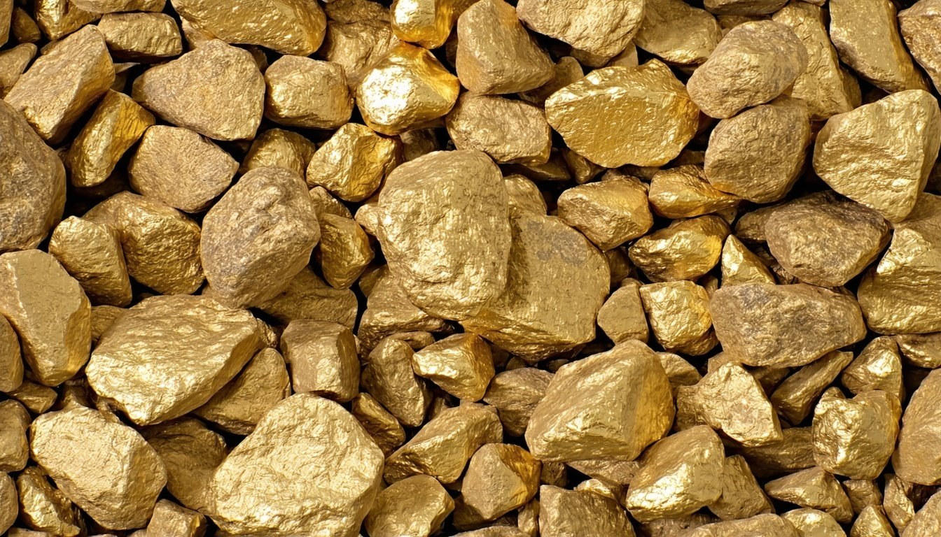 Raw gold nuggets from East Africa