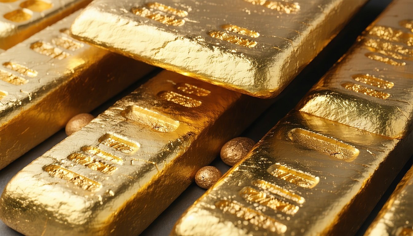 Refined gold bars and processed gold samples