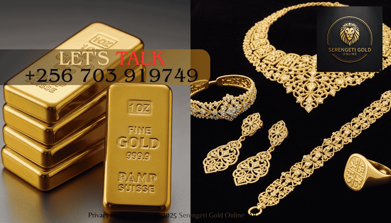 Comparison of gold bullion bars and crafted gold jewelry side by side