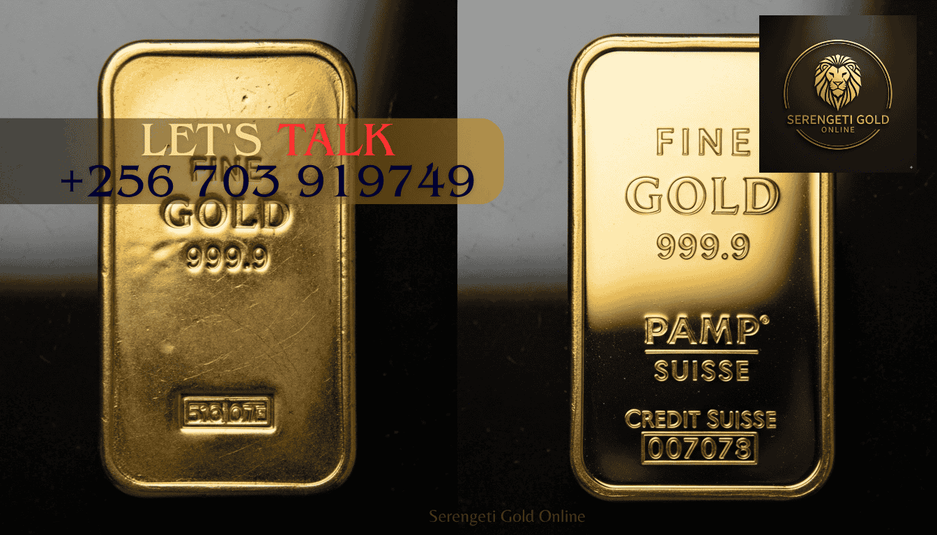Counterfeit gold bar comparison with real certified gold bar