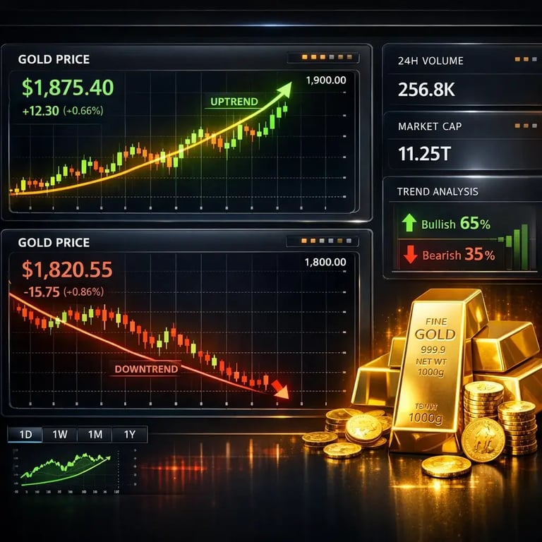 Gold Price Dashboard with Trending Charts and Coins