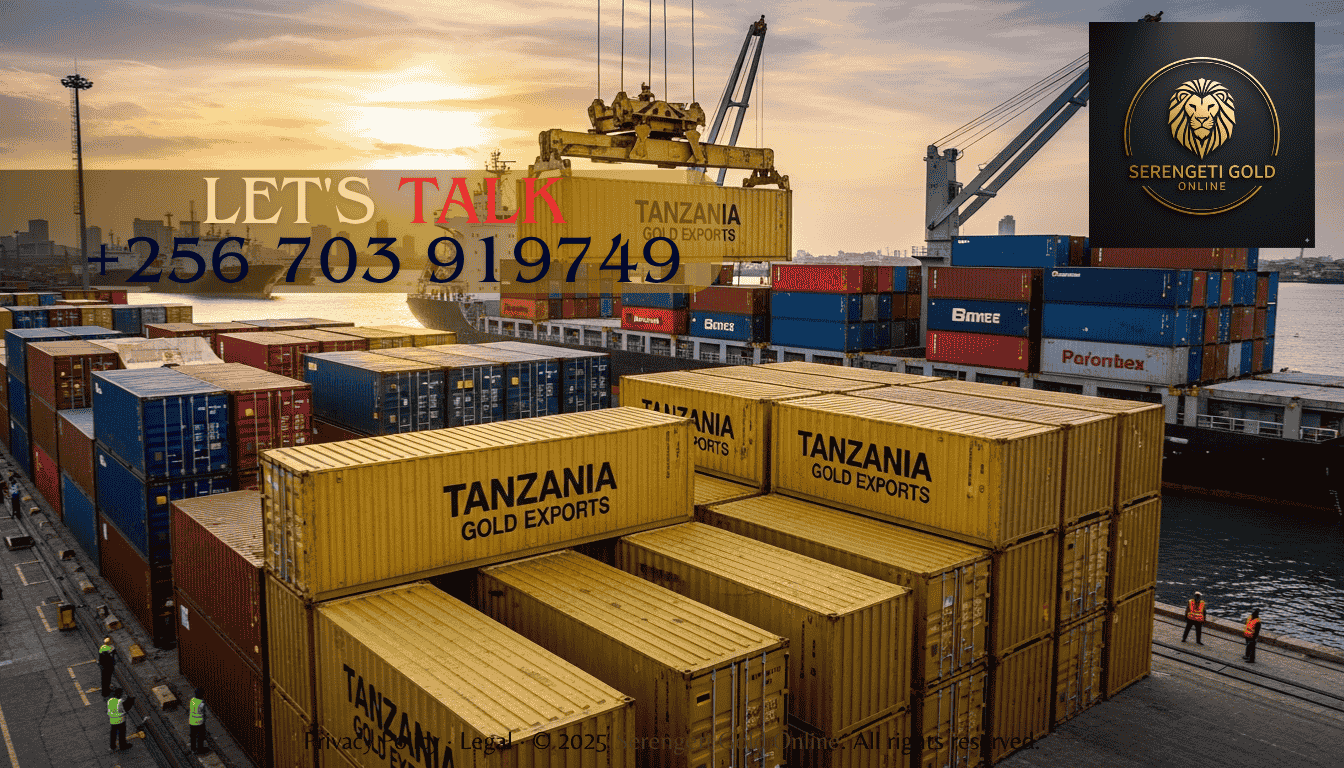Gold export Tanzania shipment containers at port