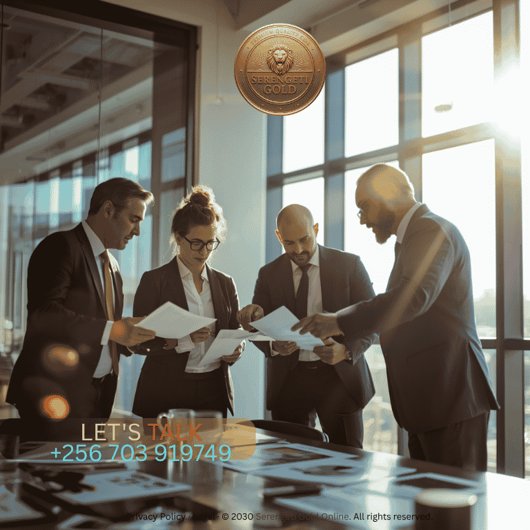 High-ranking financial officials reviewing international monetary reserve reports and sovereign gold audit documents.
