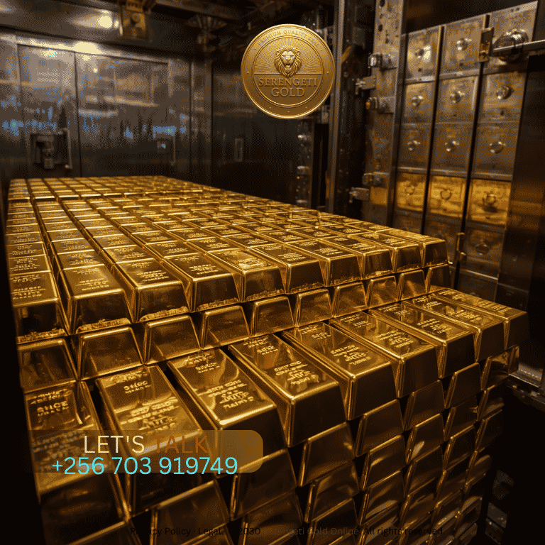 Institutional gold bullion bars neatly stacked and secured inside an international vault following a successful cross-border import.