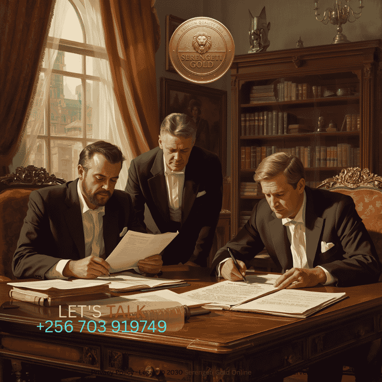 International trade legal advisors and commercial arbitrators reviewing contract terms, dispute resolution clauses, and bullion trade documents.