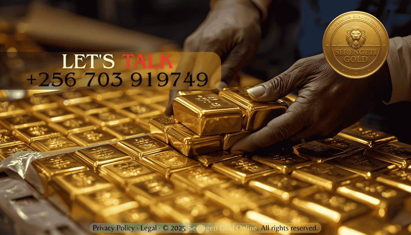 Refined gold bars prepared for export from East African refinery
