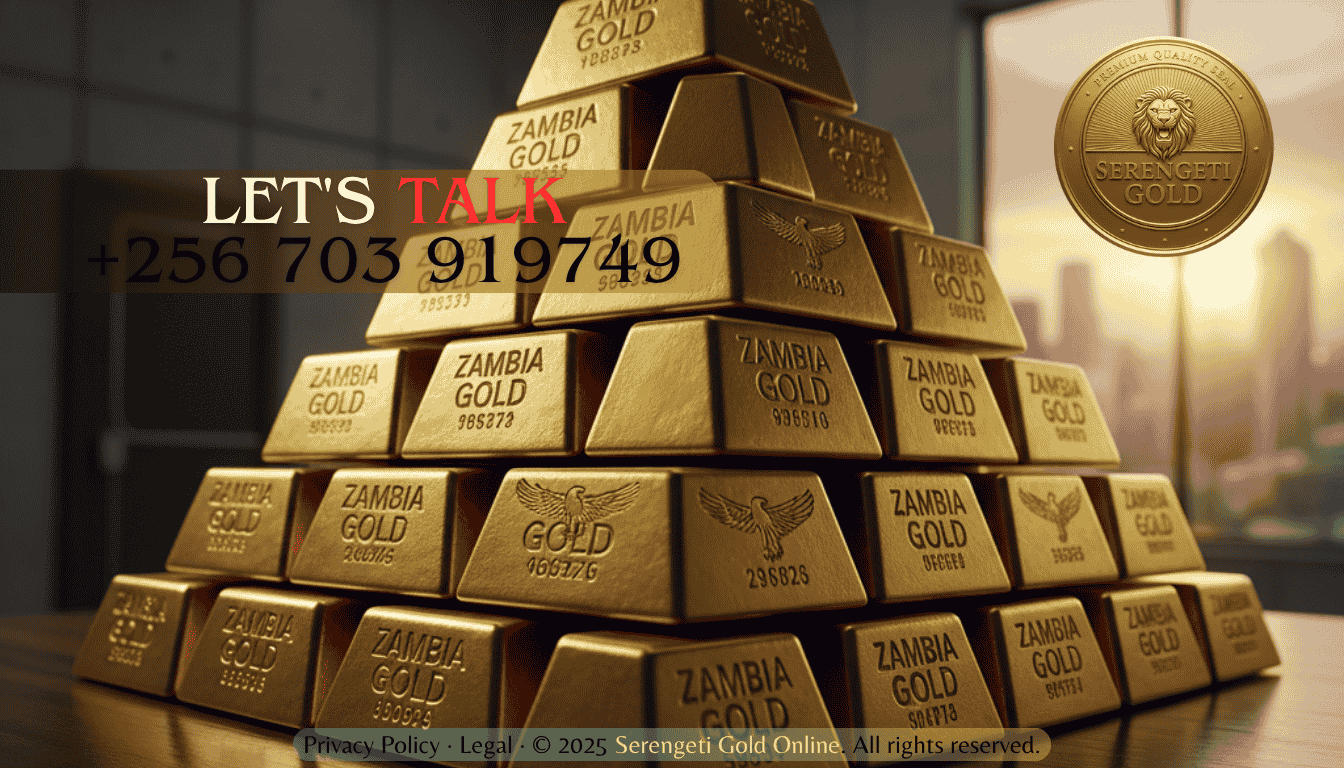 Refined gold bars representing Zambia’s export potential