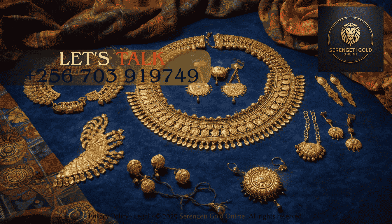 Traditional African gold jewelry and handcrafted royal ornaments displayed as symbols of heritage, artistry, and cultural identity. (1)